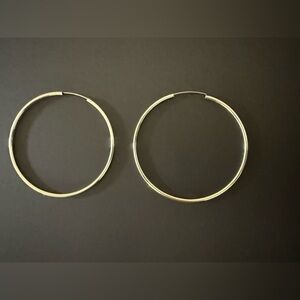 Large Gold Plated Hoop Earrings